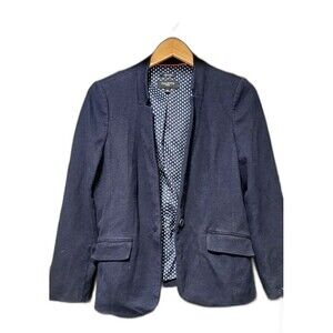 Talbots Aberdeen Petite Navy Blazer Jacket 12P, Cotton Modal Blend, Tailored